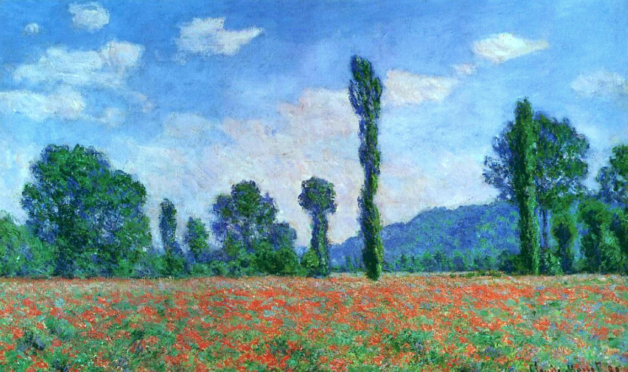 Poppy Field in Giverny - Claude Monet Paintings